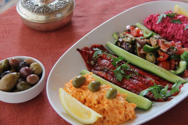 Turkish Dinner Party Menu with Recipes - Mezze plate www.compassandfork.com
