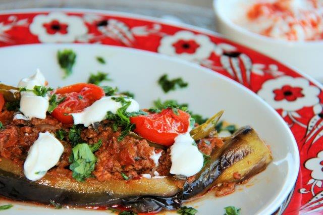 Turkish Dinner Party Menu with Recipes- Stuffed Eggplant www.compassandfork.com