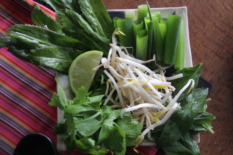 fresh herbs - Vietnamese beef noodle soup www.compassandfork.com