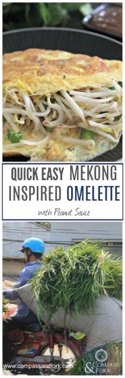 Quick Easy Mekong Inspired Omelette with Peanut Sauce www.compassandfork.com