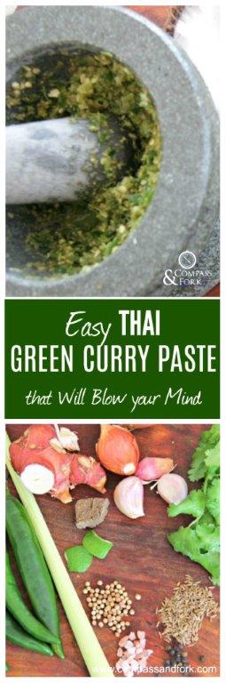 Learn to Make your oen Thai Green Curry Paste at Home- easy, quick and you can freeze it so you always have some on hand. Make delicious Thai Green curries at home with you own paste.