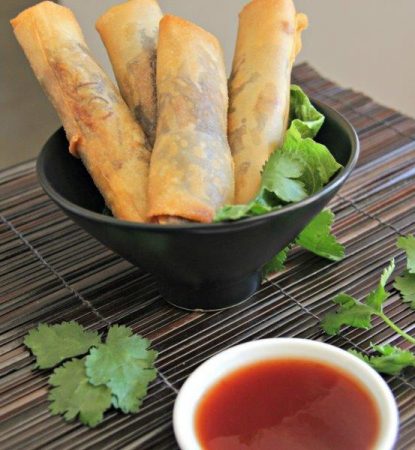 Serving - These Simple Thai Spring Rolls are Sure to Impress www.compassandfork.com