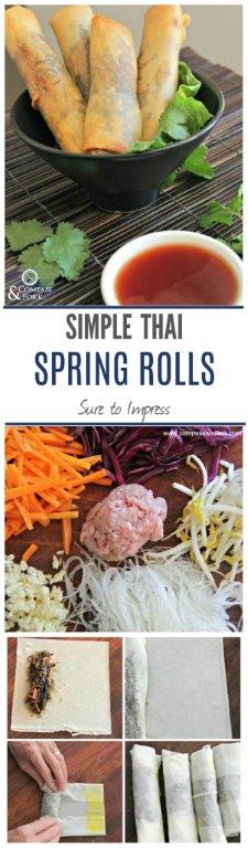 These Simple Spring Rolls are Sure to Impress You can serve Thai or Vietnamese Style (gluten free and veg options) www.compassandfork.com