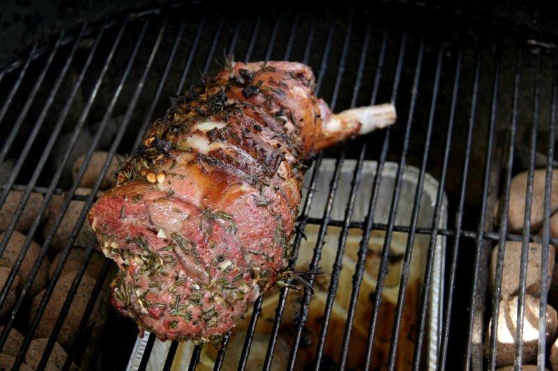 On the weber - How to Cook Greek Lamb to Enjoy at Easter www.compassandfork.com