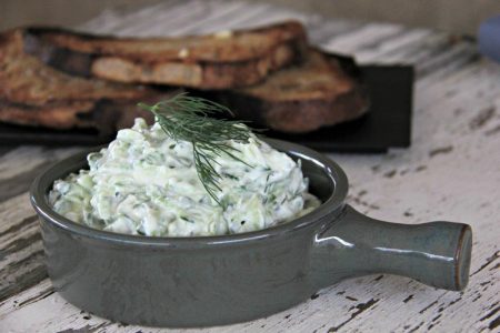 Ready to eat - Greek Tzatziki Guaranteed to be thicker and stronger www.compassandfork.com