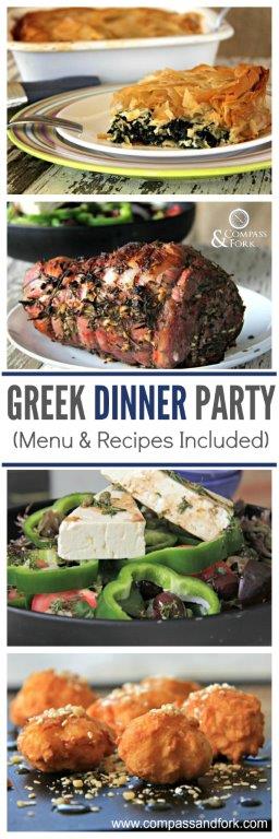 Terrific Entertaining at Home With This Greek Feast - Menu and recipes included. Have a great night in with family and friends www.compassandfork.com