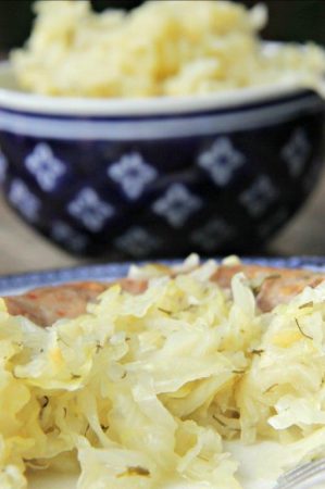 How to make simple healthy sauerkraut with 2 ingredients www.compassandfork.com