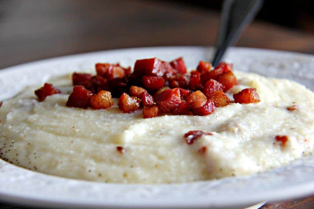 This is the Best Ever Simple Cheesy Bacon Grits | Compass & Fork