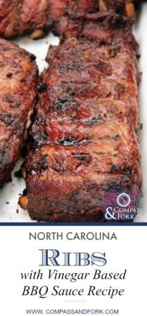 North Carolina Ribs with Vinegar Based BBQ Sauce Recipe - marinate and cook low and slow for tender juicy ribs that just fall off the bone www.compassandfork.com