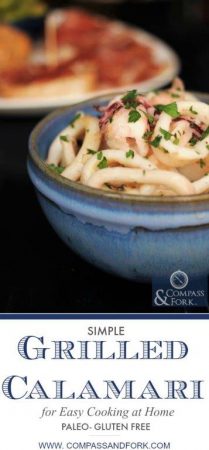 Simple Grilled Calamari Recipe for Easy Cooking at Home | www.compassandfork.com #tapas #spain #recipe #glutenfree #paleo