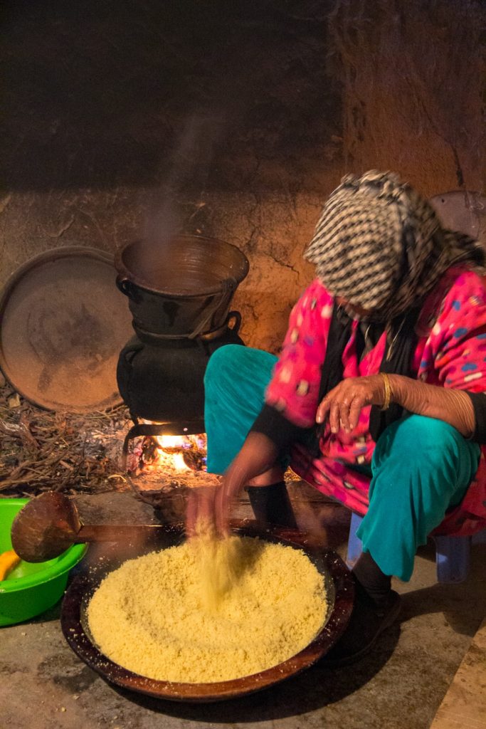 Berber People- eating in a traditional Berber home in Morocco